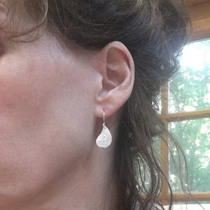 Silver Abstract Pear Earrings-Earrings-Mechele Anna Jewelry
