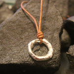 Silver & Leather Eternity Necklace-Jewelry > Necklaces-Mechele Anna Jewelry