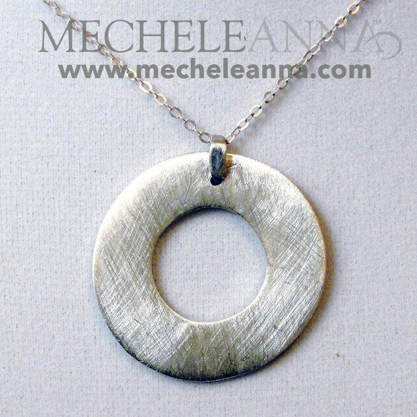 Silver Eternity Circle Necklace-Necklaces-Mechele Anna Jewelry