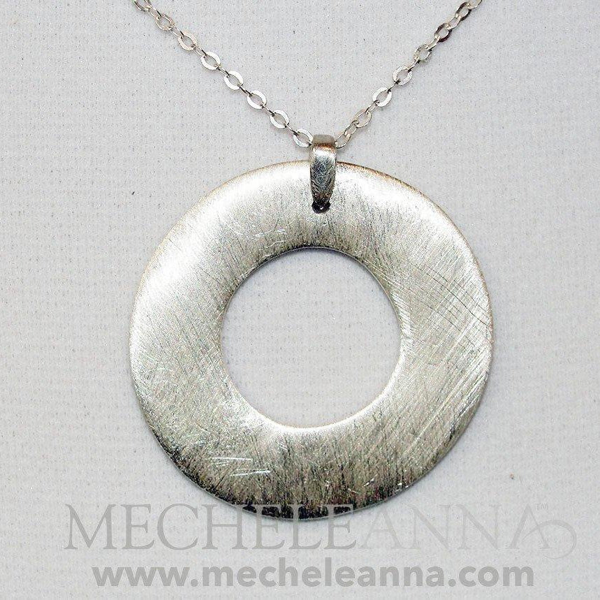 Silver Eternity Circle Necklace-Necklaces-Mechele Anna Jewelry