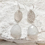 Moonstone & Silver Earrings-Earrings-Mechele Anna Jewelry