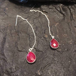 Threader Earrings - Ruby, Sapphire, Emerald, Labradorite, Moonstone
