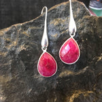 Raw Ruby Earrings-Earrings-Mechele Anna Jewelry