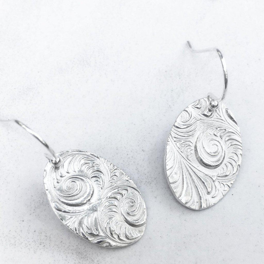 Silver Swirl Earrings-Earrings-Mechele Anna Jewelry